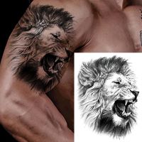 Men Tattoo Waterproof Tattoo Sticker Wolf Lion Tiger Tattoos Leopard Body Art Arm Fake Temporary Stickers