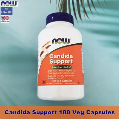 ยีสต์แคนดิดา Candida Support 180 Veg Capsules - Now Foods With Pau DArco, Oregano Oil, Black Walnut &amp; Caprylic Acid