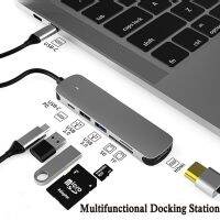 แท่นวางมือถือฮับ Usb-C เหมาะสำหรับฮับ USB 6-In-1 Type-C แท่นวางมือถือฮับ Usb-C แท่นวางมือถือ4K Hdmi Usb3.0 Sd/ ที่อ่านทีเอฟ60W