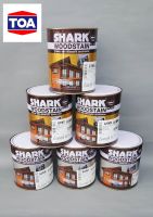 สีย้อมไม้ ฉลาม พลัส สีกึ่งเงา สีเงา Shark Woodstain ขนาด 0.75 ลิตร สำหรับภายในและภายนอก สีทาไม้ ของแท้100% ภาพถ่ายจากสินค้าจริง ส่งเร็วส่งทุกวัน