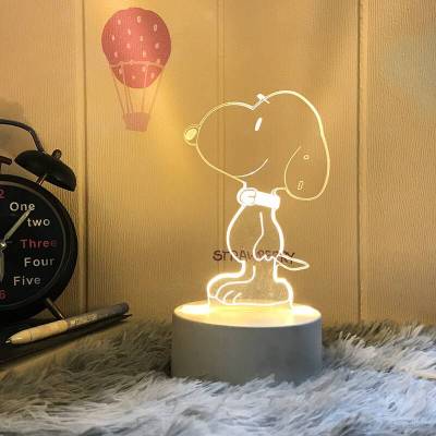( Gift ) โคมไฟอะครีลิคลายการ์ตูน Snoopy น่ารักสไตล์เกาหลี