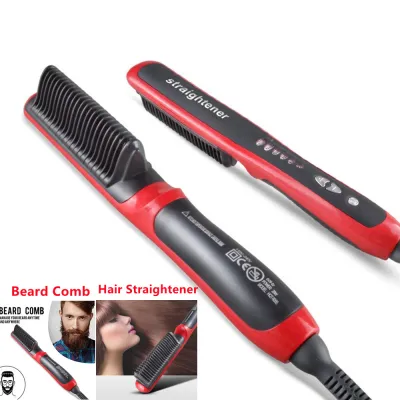 ASL-908 Hair Straightener 2022 Durable Electric Straight Hair Beard Comb Brush Heated Ceramic Hair Straightening Brush EU Plug