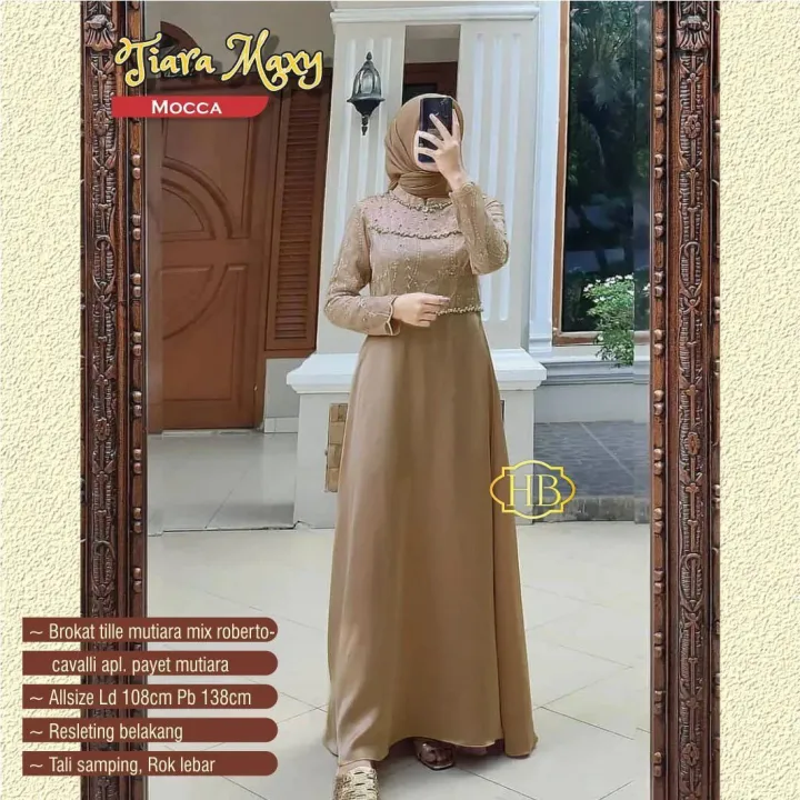 pesta kombinasi dress brokat modern
