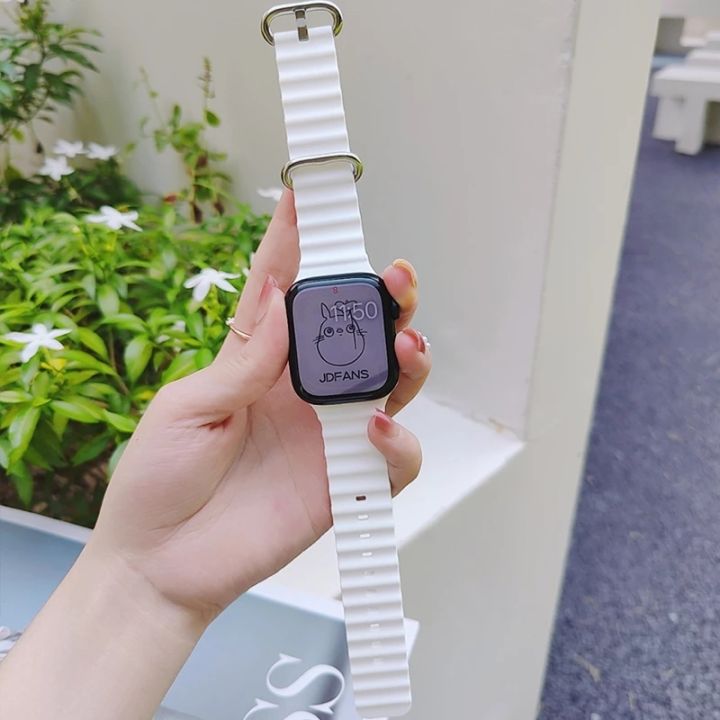 สาย-สร้อยข้อมือสำหรับ-apple-watch-ultra-2-band-49มม-45มม-41มม-44มม-40มม-42มม-38มม-ของแท้-ซิลิโคน-ocean-สายนาฬิกา-iwatch-series-9-8-7-6-5-se-นาฬิกาอุปกรณ์เสริมเสริม