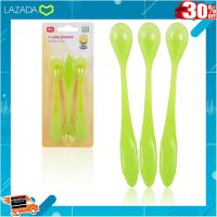 [ Gift เกมฝึกสมอง..เสริมสร้าง ] PAPPU ชุดช้อน 3ชิ้น Long Spoons สำหรับเด็กเล็ก สีเขียว ย 2 xก 0.7 xส 17.5 ซม. สินค้าแม่และเด็ก ..ของขวัญ Sale!!....