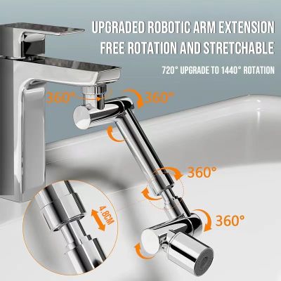 1440° Universal Retractable Rotation Extender Faucet Aerator Mixer Filter Sink Tap Swivel Water Nozzle for Bathroom Kitchen