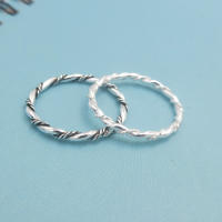 Rope twisted ring : Silver 925 แหวนเงินเกลียว แฟชั่นสไตล์เกาหลี แหวนมินิมอล เงินแท้100