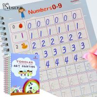 【cw】 4Books/Set Children Copybook Handwriting Practice Reusable Book Books Calligraphy Write Math Textbook Baby Supplies 1