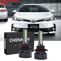 หลอดไฟหน้า LED สีขาว6000K ชุดลำแสงต่ำ2ชิ้นสำหรับ Toyota Altis E170 2013ถึง2020