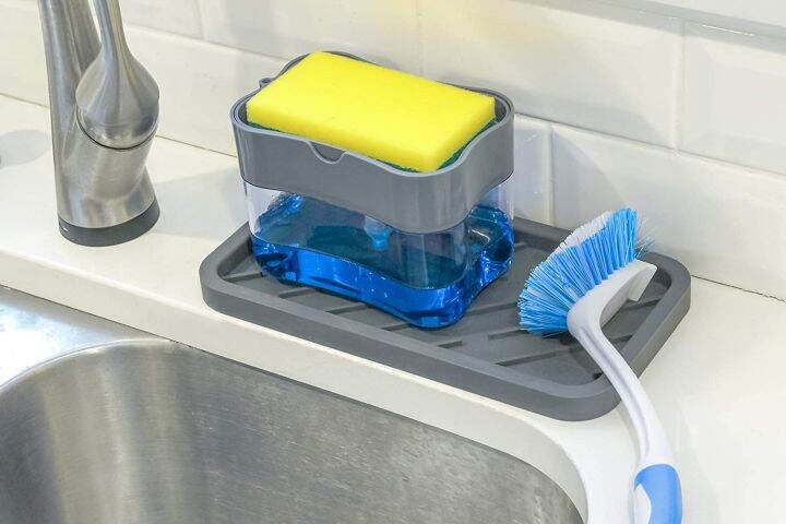 ja-leng-soap-pump-sponge-caddy-ที่วางฟองน้ำกดน้ำยาล้างจานอัจฉริยะ