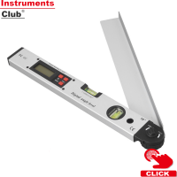 Instruments 16นิ้ว225องศาระดับมุมดิจิตอล LCD ไม้โปรแทรกเตอร์ไฟฟ้าที่มีแนวนอนแนวตั้งระดับฟองอลูมิเนียมอัลลอยด์งานไม้มุมวัด