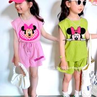 ?พร้อมส่งรับประกันเนื้อผ้าเกรดขึ้นห้าง???ชุดเซ็ตDis_ney Minnie Summer ทรงน่ารัก ผ้าคอตตอนนุ่มยืด