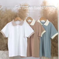 ?โปรดี!! new rib cotton twotone เสื้อผ้ายืดร่อง ทูโทน ทรงโปโล มีให้เลือก 3 สี สุดฮอต!