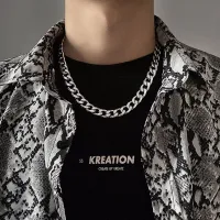 โปรโมชั่น : HUIHEYU Simple Korean Titanium Steel Men Friends Gift Hip Hop Thick Cuban Chain Necklace Couple Necklace Clavicle Chain Men Necklace โปรโมชั่น : HUIHEYU Simple Korean Titanium Steel Men Friends Gift Hip Hop Thick Cuban Chain Necklace Couple Necklace Clavicle Chain Men Necklace
