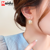 Maidu Jewelry ต่างหูสตั๊ดโอปอลแพลนเน็ตสำหรับผู้หญิงใหม่ล่าสุดต่างหูหยดน้ำเพทายสตาร์ครอส