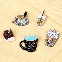 New 5 Styles Drink Enamel Pins Cute Coffe Milk Brooches Women Men Jeans Coat Lapel Pin Badges DSecoration Jewelry Gift for Frien