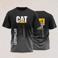 (in stock) Summer Caterpillar T-shirt CAT Excavator 3D Print Street Clothing Mens and Womens Sports Fashion Large O-Neck T-shirt Childrens T-shirt Top (free nick name and logo)