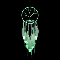 Luminous Dream Catcher Creative Fluorescent Handmade Feather Pendant Home Wind Chime Decoration Indoor luminous Dream Catcher