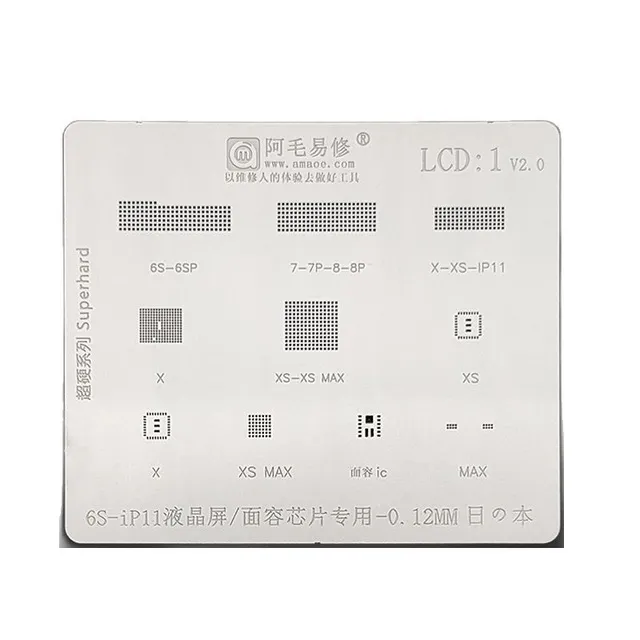 Amaoe Bga Stencil Reballing For Iphone S Screen Lcd Ic For Iphone X Pm Dot Matrix Truetone