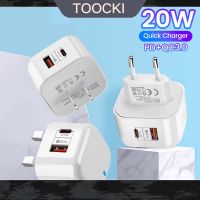 ที่ชาร์จ Toocki 20W พอร์ตคู่ชนิด C USB ชาร์จเร็วสำหรับ Xiaomi 13 Pro iPhone 14 13 Max โทรศัพท์ Huawei Samsung USB C