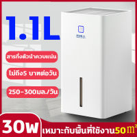 Dehumidifier เครื่องดูดความชื้น เครื่องลดความชื้น 1.1L 30w ลดความชื้นในอากาศได้อย่างรวดเร็ว เครื่องลดความชื้นเซมิคอนดักเตอร์ขนาดเล็ก นในครัวเรือนขนาดเล็กเครื่องลดความชื้นในร่ม ปิดเสียง เครื่องควบคุมความชื้น พัดลมไอเย็น 50 ตารางเมตร เครื่องดูดความชื้นออฟฟิ