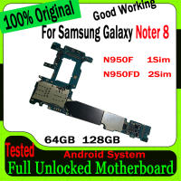 64กิกะไบต์เมนบอร์ดเดิมปลดล็อคสำหรับ Samsung หมายเหตุ8 N950F N950FD เมนบอร์ด100 ทดสอบการทำงานบอร์ดตรรกะที่มีคุณภาพสูงแผ่น