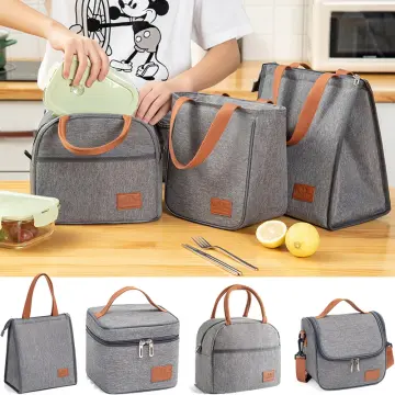 Cooler Lunch Box Portable Insulated Canvas Lunch Bag For Picnic