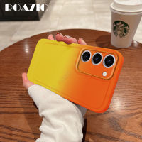 เคสไล่ระดับสี ROAZIC Orange Yellow สำหรับ Samsung Galaxy S23 S22 S21บวก S20 A54 FE A34 A24 A14 A04 A73 A13 A23 A33 A53 M22 Note 20 4G 5G เคสใส่โทรศัพท์ c02-1กล่องกันกระแทกป้องกันกระเป๋าใส่กล้อง TPU แบบนิ่ม