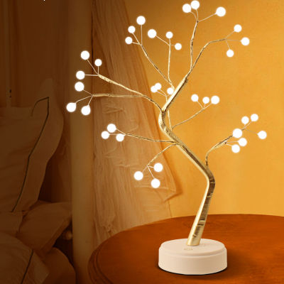 144108 LED 3D Desk Lamp Night Light Christmas Tree Festoon USB Battery Operated Fairy Light for Room Bedroom Kids Holiday Decor