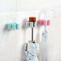 【YF】 1PcsNon-porous Wall-mounted Mop Storage Bag Brush Broom Hanger Household Rack Bathroom Suction Pipe Hook Kitchen Shelf