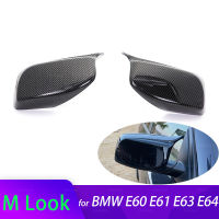 เคสฝาปิดกระจกด้านข้างกระจกมองหลังรถคาร์บอนไฟเบอร์ตรงเคสสำหรับ BMW E60 E61 E63 E64 5 Series รุ่น2004-2008