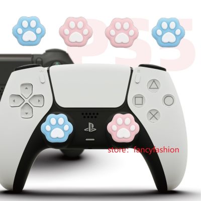 ฝาครอบเคสน่ารักสำหรับ Nintendo Switch Pro คอนโทรลเลอร์4ชิ้นหมวกตีนแมวมือจับนิ้วหัวแม่มือสำหรับตัวควบคุม PS4/PS5