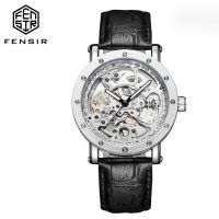 นาฬิกา FENSIR 100ของแท้เคาน์เตอร์ของแท้1964นาฬิกากลไกอัตโนมัติแฟชั่นกลวงออกโปร่งใสพอยเตอร์ส่องสว่าง30เมตรนาฬิกาสำหรับผู้ชายกันน้ำ