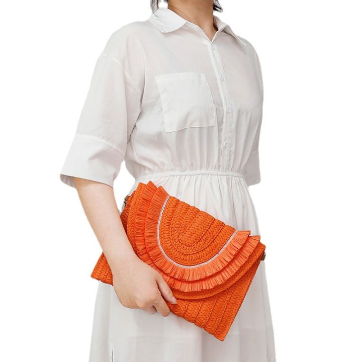 กระเป๋าแบบซองฟาง-cestlafit-store-กระเป๋าคลัตช์ต้นกกกระเป๋าผู้หญิงแบบใหม่
