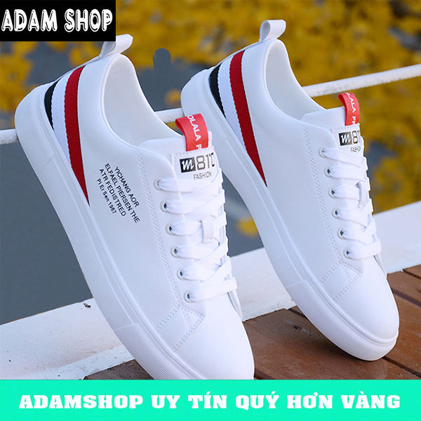 Giày nam thể thao sneaker ADAM SHOP trắng đẹp bata cổ cao cho học ...