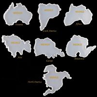 Seven Continents Map Coaster Resin Molds DIY Silicone Tray for fruit Cup Geode Agate Platter Epoxy Resin Molds Art Craft