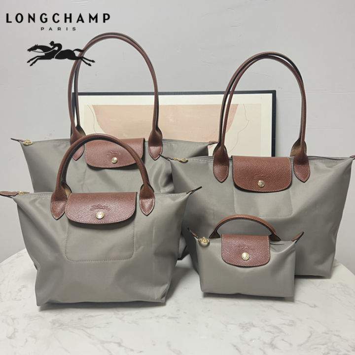100% Authentic 2023 The new long champ official store dove grey Nylon ...
