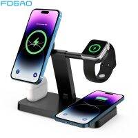 ZZOOI 37W 4 In 1 Magnetic Wireless Charger Stand For iPhone 14 13 12 11 Pro Max Fast Charging Dock For Apple Watch 8 7 SE 6 Airpods 3