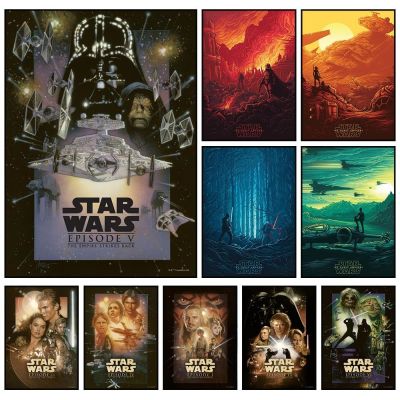 Star Wars ผ้าใบภาพวาดตกแต่ง Disney ภาพยนตร์ Art Mural โปสเตอร์ Retro Modern Home Wall ตกแต่งของขวัญและการพิมพ์ความงาม
