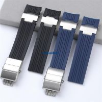 Suitable For 22Mm Rubber Waterproof Striped Watch Strap Athens Diving Navigation Series Arc Mouth 20Mm Butterfly Buckle 0705