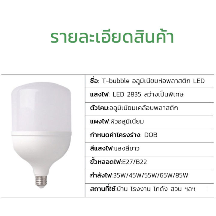 หลอดไฟ-led-high-bulb-หลอดไฟประหยัดพลังงาน-ราคาถูก-ใช้ขั้วเกลียว-e27-หลอดไฟบ้าน-ไฟตลาดนัด-แสงเดย์ไลท์-ไฟ-35-45-55-65-85