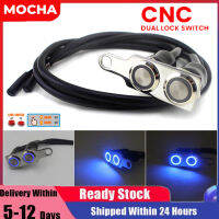 Mocha【พร้อมส่ง】12V กันน้ำ LED Halo สวิตช์มือจับรถจักรยานยนต์ปุ่มกดเปิดปิดคู่