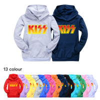 KISS เสื้อฮู้ดกันหนาวมีกระเป๋าสำหรับเด็ก,เสื้อฮู้ดแขนยาวพิมพ์ลายการ์ตูนสวมหัวผ้าฝ้าย1485 65% สำหรับฤดูใบไม้ผลิและฤดูใบไม้ร่วง