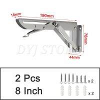 ยึดผนังที่ค้ำสแตนเลสชั้นวางพับได้สำหรับห้องครัวคาราวาน2แพ็คสำหรับงานหนัก