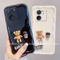 Phone Case เคส Xiaomi 13T Pro 13 Pro 13 Lite 5G Redmi 12C A2 A1 + Plus บวกทันสมัย Stereotopic ตุ๊กตาหมีกาแฟการ์ตูนตลกกรอบเลนส์ป้องกัน2023นุ่มฝาหลัง