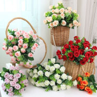 Artificial Foam Flowers Bouquet Fake Mini Rose Bride Hanadling Flowers For Home  Weeding Party Decora For Home Office Table Decora Garden Outdoor Indoor Decora