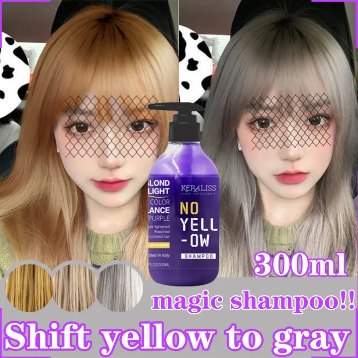 △1 wash turns grey~Purple shampoo 300ml After bleaching, fading/removing  yellow/washing silver grey/grandma grey/locking color hairdressing  recommendation/Hair   dye. Permanent Hair Color |  Lazada PH