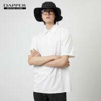 DAPPER เสื้อโปโล DP Logo Stamp Print สีขาว