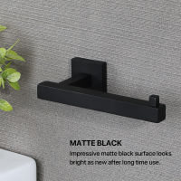 Stainless Steel Toilet Roll Holder Wall Mount Bathroom Tissue Paper Holder Simple Design Matte Black Finish Tissue Accessories