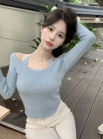 2colors autumn korean style womens slim Thin Knitted tops Long Sleeve t-shirt Womens Tees shirt femme Outwear (RA191)